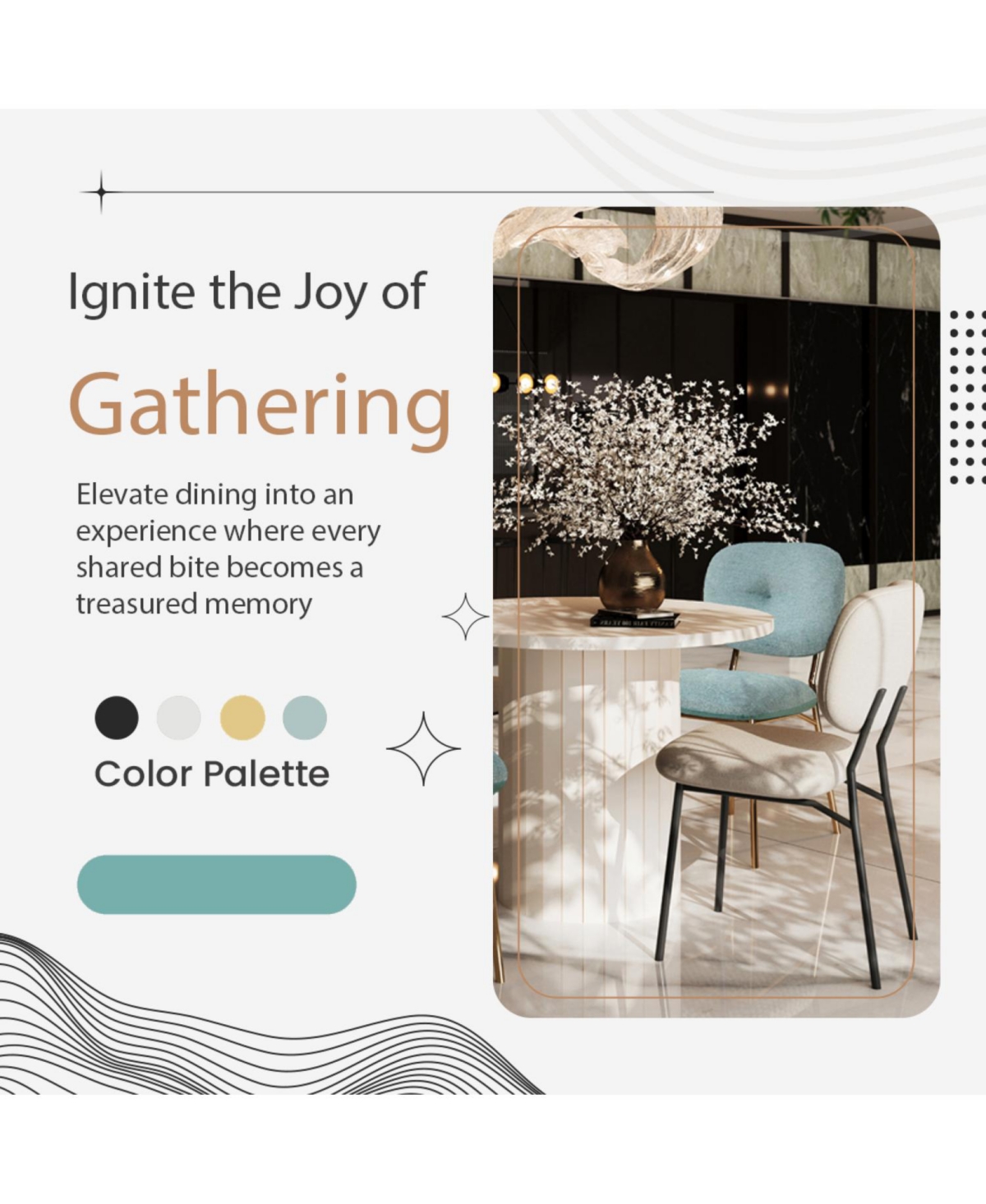 Streamdale Furniture Bamboo & Turquoise Dining Set