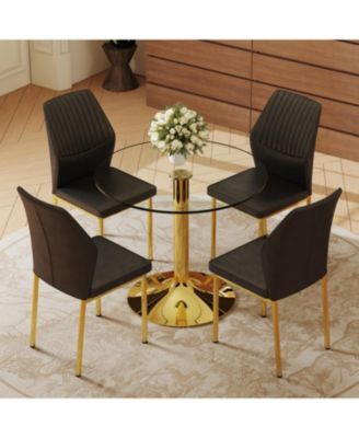 35" Glass Round Dining Set