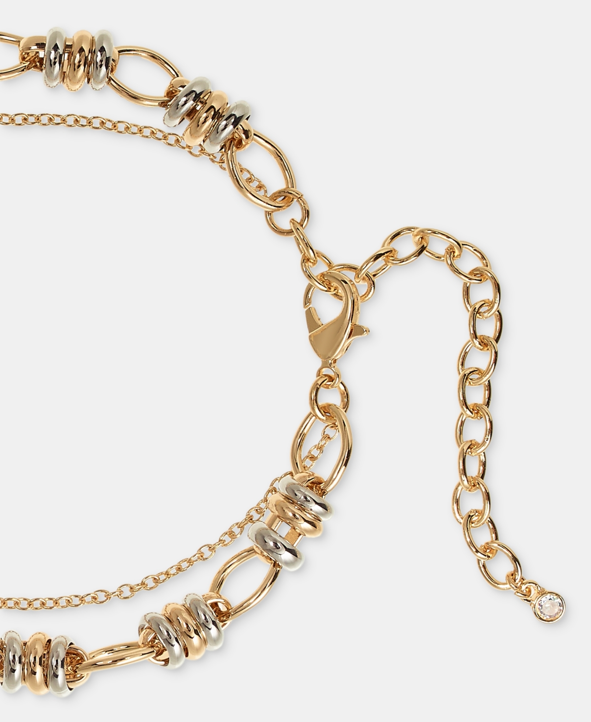 On 34th Gold-Tone Stone Pendant Layered Necklace, 18" + 3" extender, Macy's Exclusive