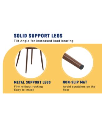 Walnut Leg Suede Chair & Herringbone Table Dining Set