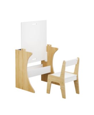 Kids Wooden Table & Chair Set - Convertible Tabletop