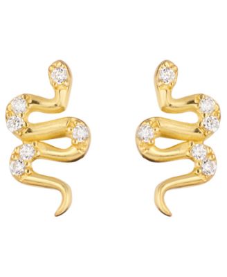 Cubic Zirconia Snake Stud Earring