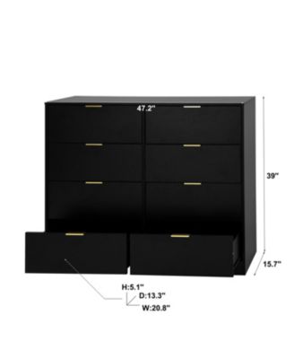 8 Drawer Dresser - Modern Wood Chest for Bedroom, Closet, Living Room