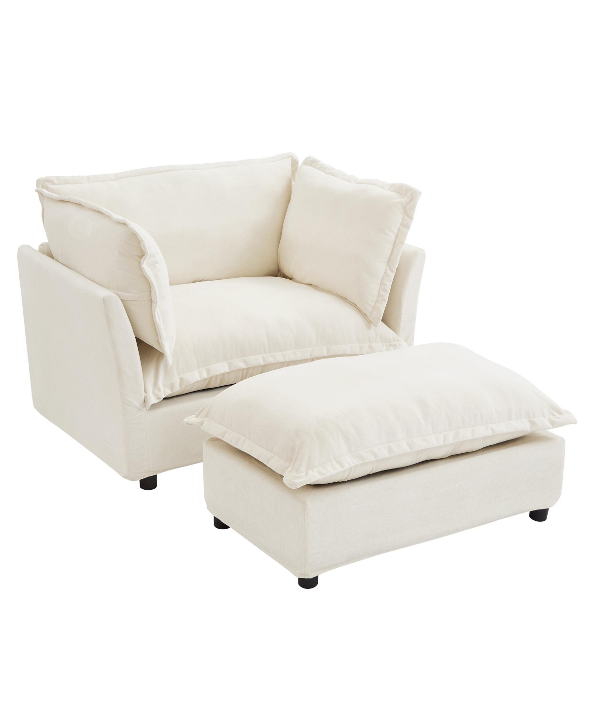 Streamdale Furniture Cozy Armchair Sofa with Ottoman