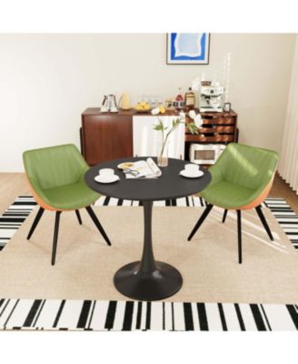  31.5" Black Round Dining Table & 2 Chairs