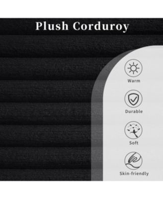 U-Shaped Sectional Sofa with Ottoman & Storage Pockets, Black