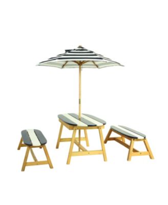 Streamdale Naturally Playful Kids Picnic Table with Umbrella, Indoor/Outdoor Toys-Dark Blue