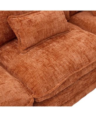 Oversized Sectional Sofa Cloud Couch w/ Ottoman, USB & Phone Holder