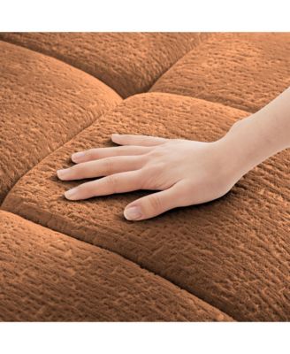 Streamdale Ergonomic Sofa with Ottoman, High-Resilience Cushions, Burnt Orange