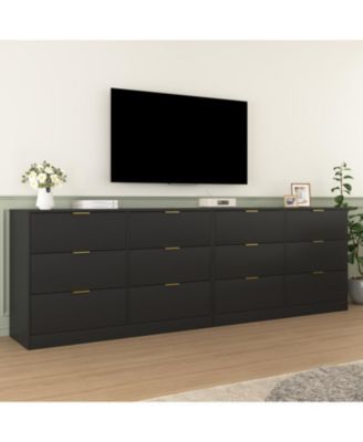 Streamdale Simply Modern 6-Drawer Dresser - Black