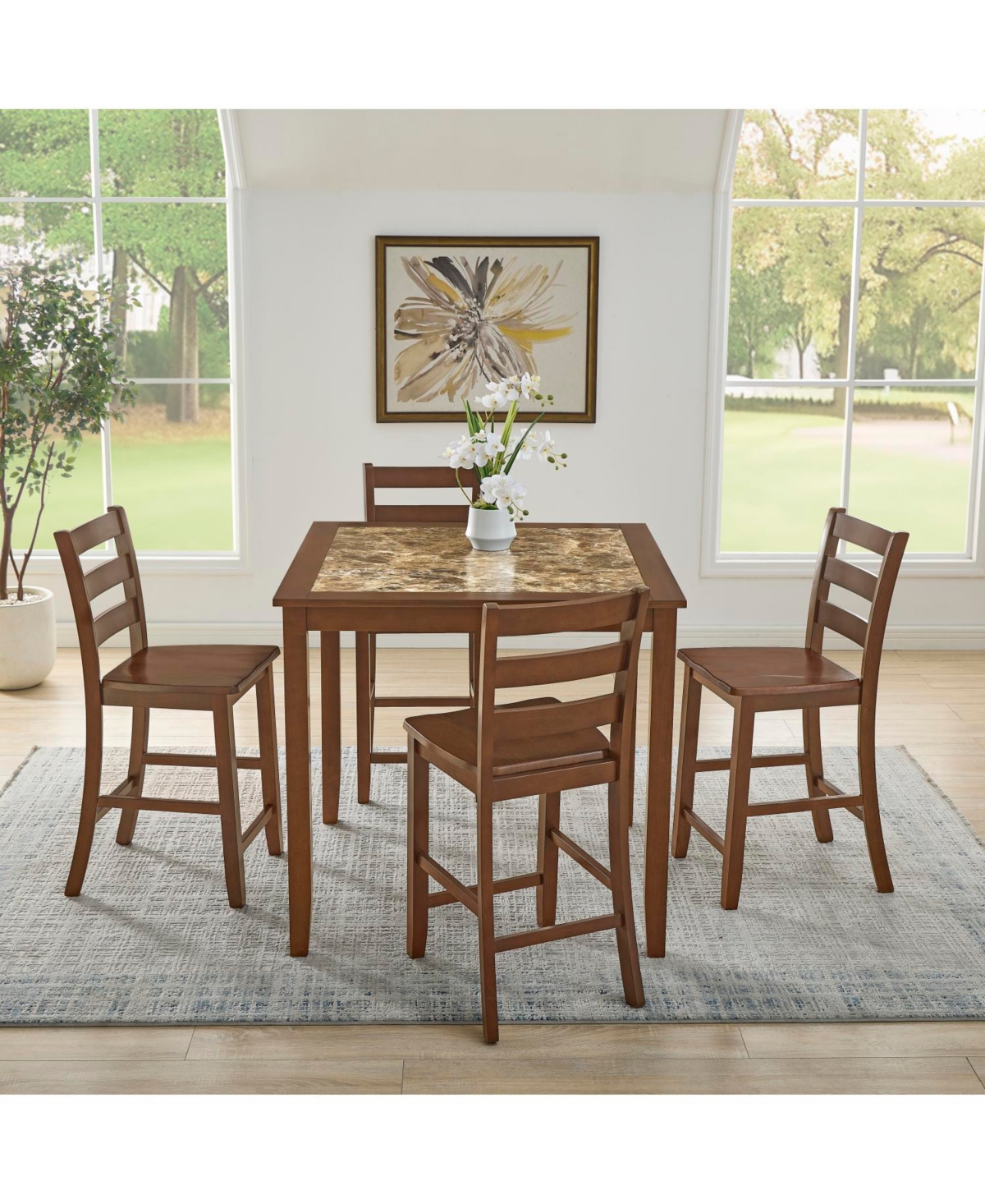 Streamdale Furniture 5-Piece Retro Dining Table & Chairs Set