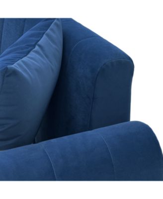 Modern Plush 3-Seater Sofa with Pillows & Metal Legs