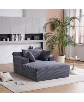 Streamdale Oversized Chaise Longue Chair Indoor Modern Upholstered Corduroy Deep Seat Sofa Bed