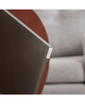 Round Coffee Table Walnut Wood Surface and Black Metel Feet