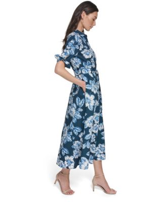 Women's Tie-Sleeve Collared Dress