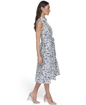 Women's Sleeveless Button Front Shirt Dress