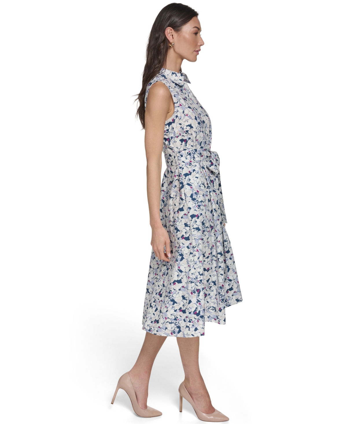 Calvin Klein Women's Sleeveless Button Front Shirt Dress