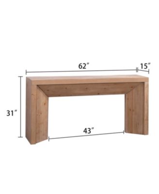 62" Modern Rustic Console Table – Solid-Look Engineered Wood Entryway Table