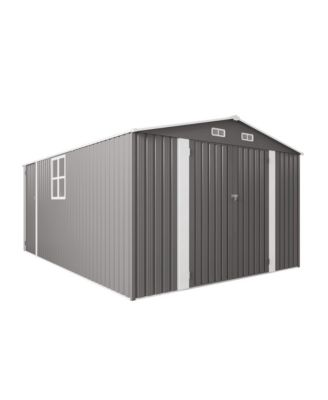 10x14 Metal Storage Shed, Lockable Doors, Window, All-Weather Shelter