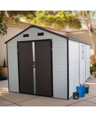 8x14 Resin Storage Shed w/ Windows, Aluminum Frame & Floor