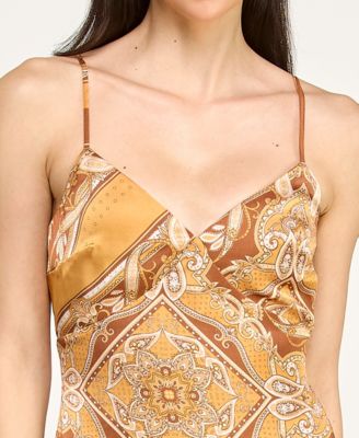 Juniors' Sleeveless Satin Midi Dress