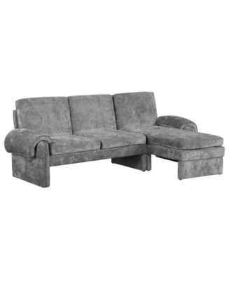 Streamdale 94" Convertible Futon Sofa Bed Chaise & Pillows