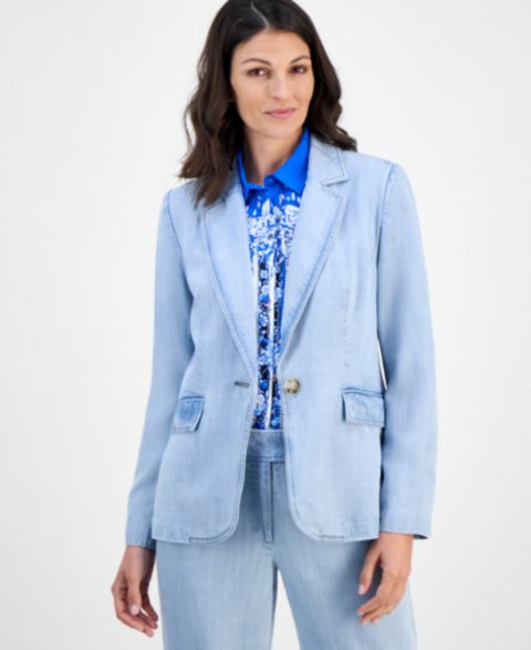 Женские пиджаки T Tahari Women's Notch-Collar One-Button Blazer