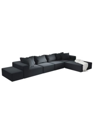  Modern Upholstered Sectional Sofa Couch Set, 132" L-Shaped