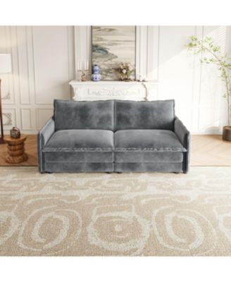 Corduroy Loveseat Sofa with Pillows