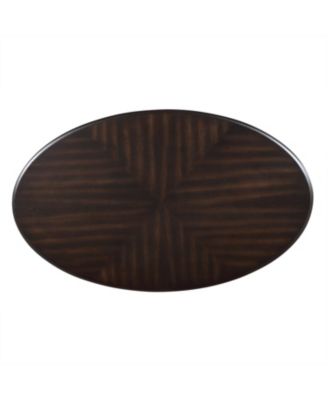 42" Espresso Oval Coffee Table with Open Storage and Easy Assembly