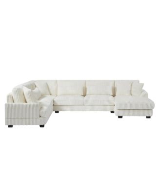 Streamdale 129" U-Shaped Sectional Sofa in Corduroy with Chaise