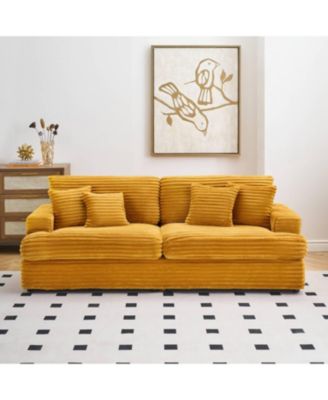 Streamdale Corduroy Sofa 79.3", 3-Seater  with 4 Pillows