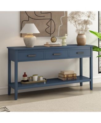  Contemporary 3-Drawer Console Table with 1 Shelf, Entrance Table for Entryway, Hallway, Living Room, Foyer, Corridor