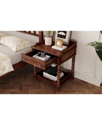 Nightstand with Drawer & Shelf