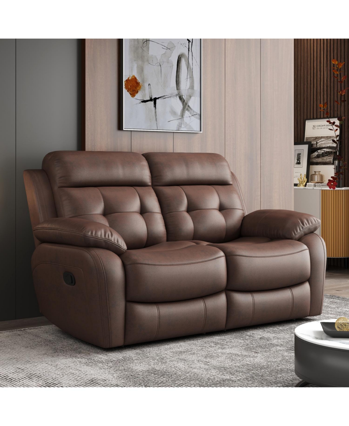 Streamdale Furniture Genuine Leather Non-Power Reclining Lvst]
