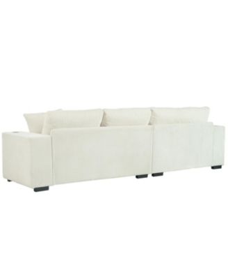 Large Sectional Sofa Thick Cushions Cup Holders & Charging