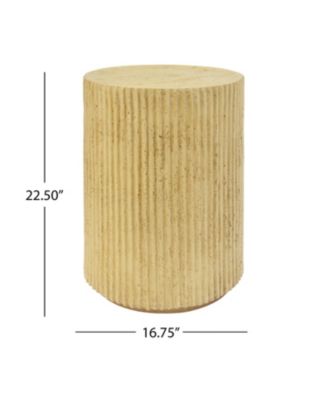 MGO Cylindrical Side Table Wood-like texture Antique brown