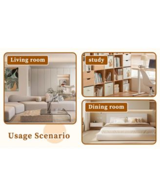 Contemporary White Marble & Wood Coffee Table