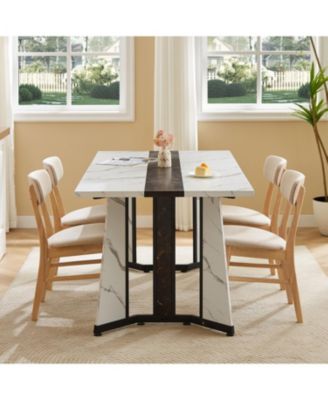 70.9" Marble Grain Dining Table - Seats 8