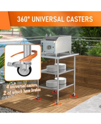 Stainless Steel Work Table 24x36 w/ Shelves & Backsplash