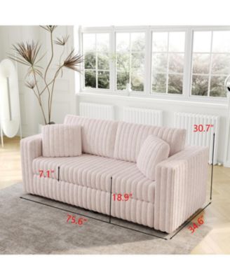 75.6" Light Pink Modular Sofa - Modern Plush & Comfortable