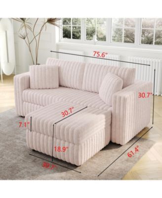 75.6" Modular Sofa w/ Lift & Ottoman Match