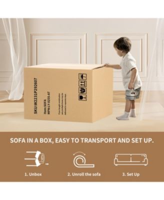 Warm Beige Chenille Loveseat Sofa