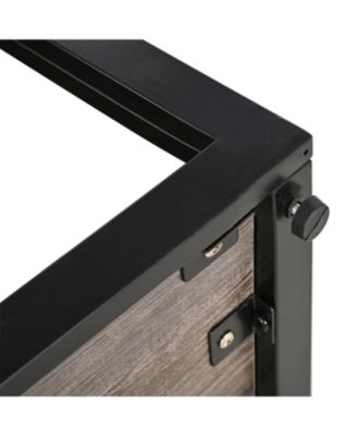 Industrial Glass & Wood Coffee Table