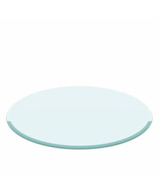 24" Round Tempered Glass Table Top - Beveled Edge