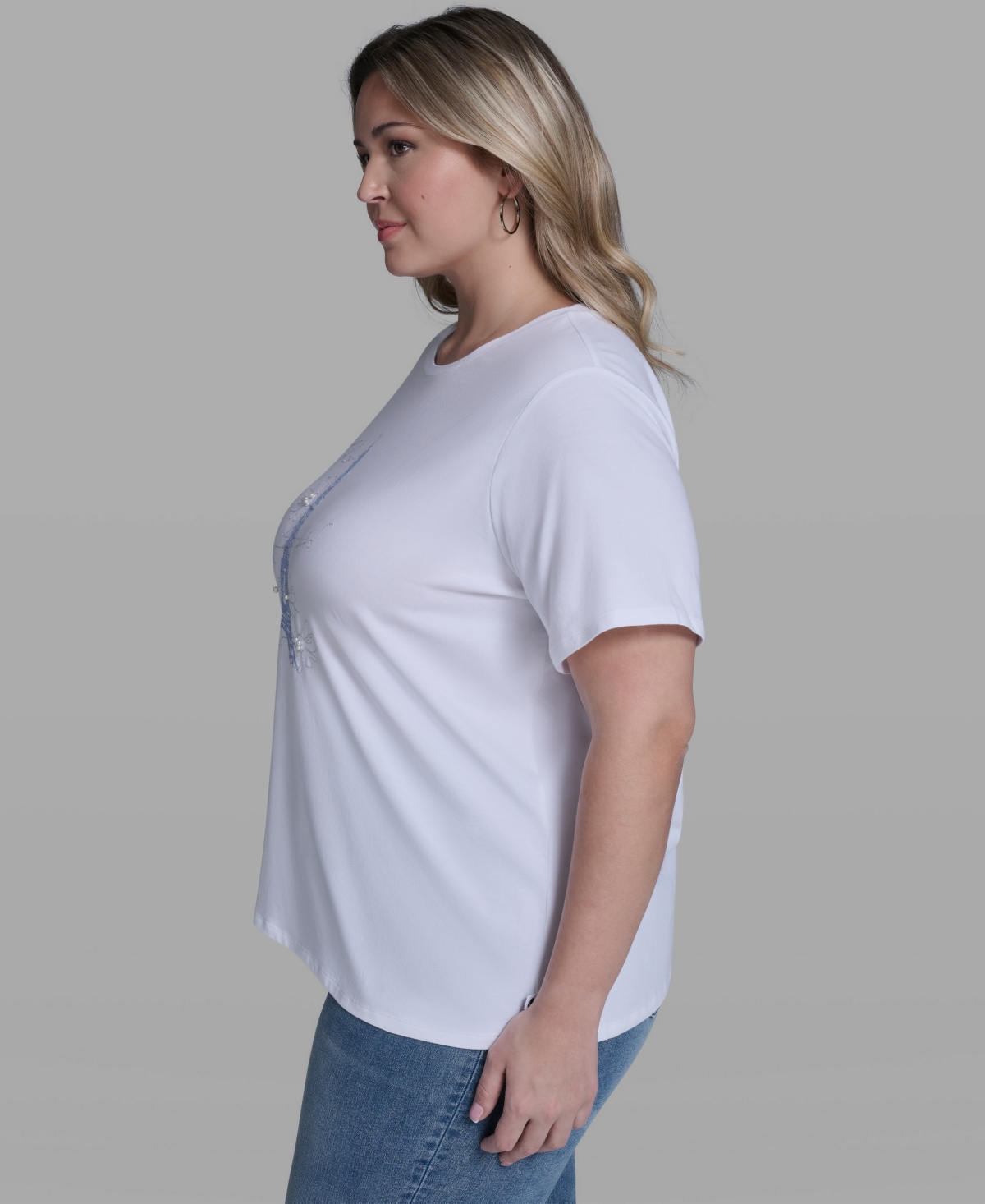 Karl Lagerfeld Paris Plus Embellished Eiffel T-Shirt