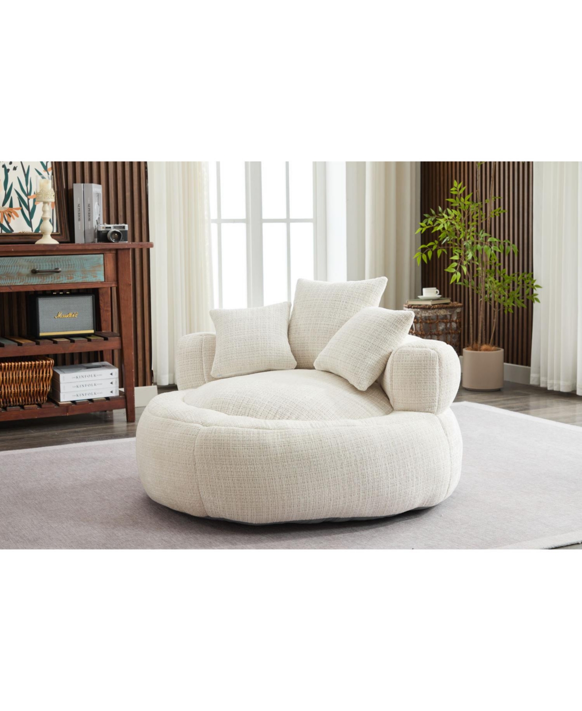 Streamdale Furniture Foam Bean Bag Chair - Soft Chenille Cover