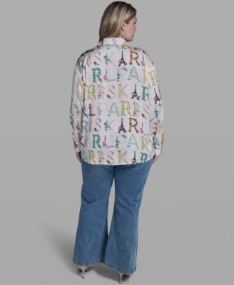 Plus Size Allover Printed Shirt