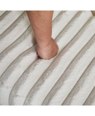 Faux Fur Flip Top Storage Bench - Beige