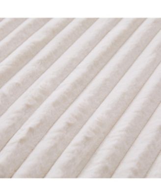 Upholstered Ottoman Coffee Table with Storage Shelf - Beige